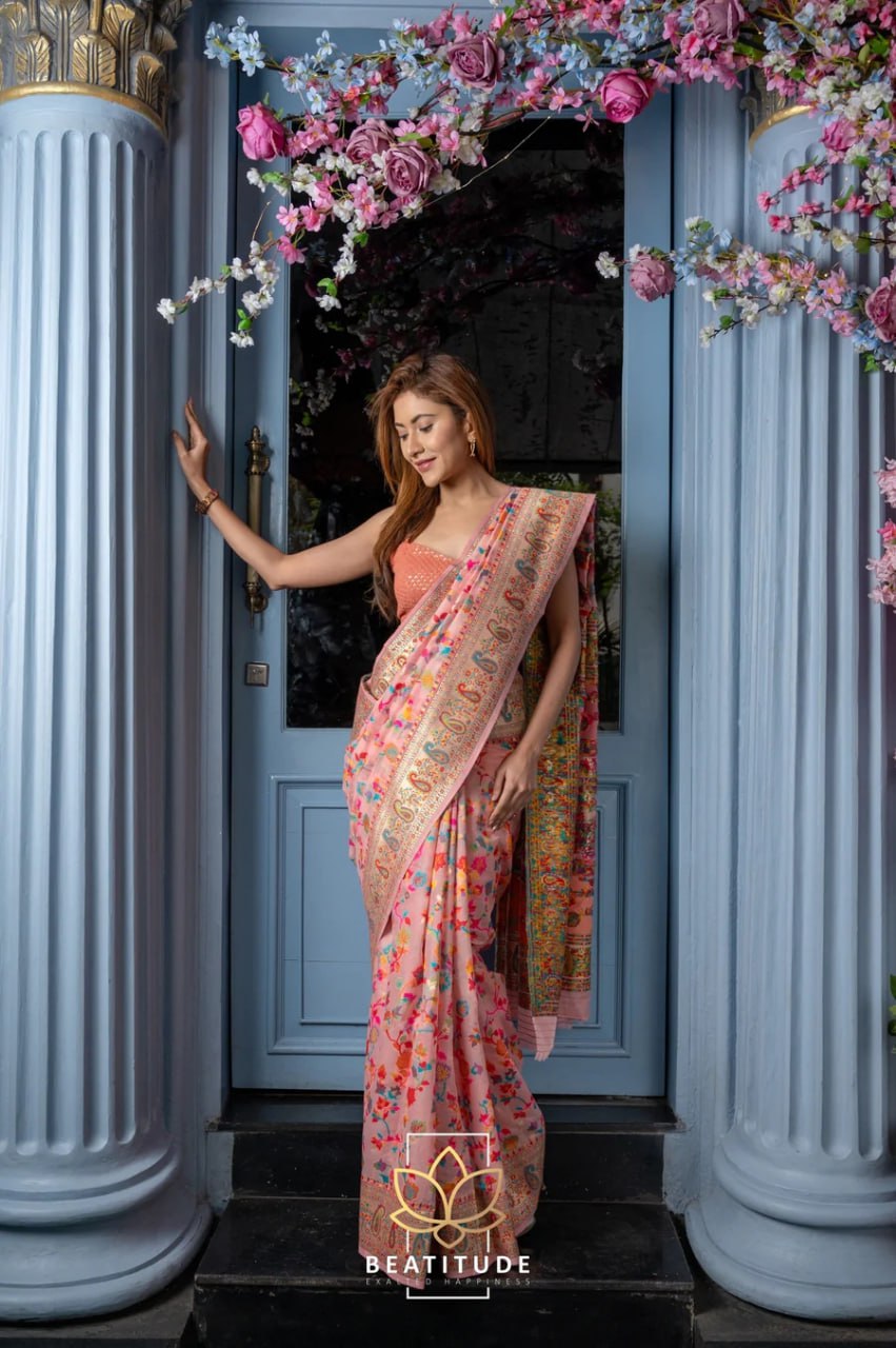 DDF 120 Kashmiri Weaving Designer Sarees Catalog
